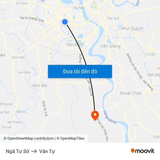 Ngã Tư Sở to Văn Tự map