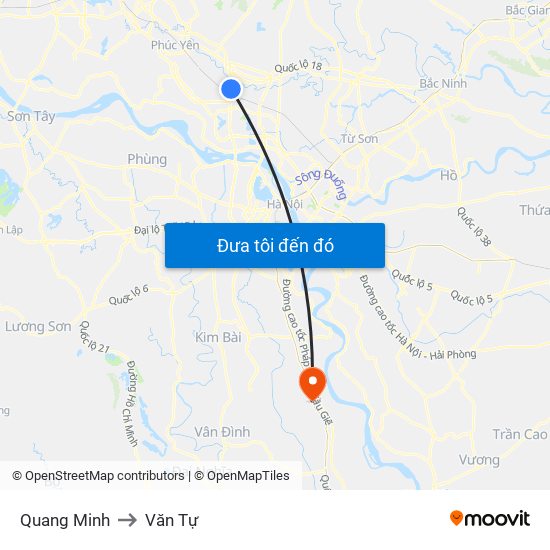 Quang Minh to Văn Tự map