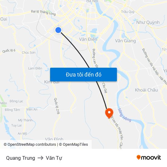 Quang Trung to Văn Tự map