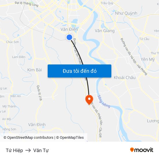 Tứ Hiệp to Văn Tự map