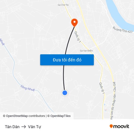 Tân Dân to Văn Tự map