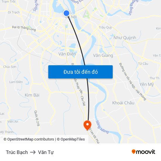 Trúc Bạch to Văn Tự map