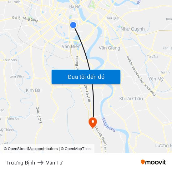 Trương Định to Văn Tự map