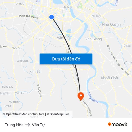 Trung Hòa to Văn Tự map