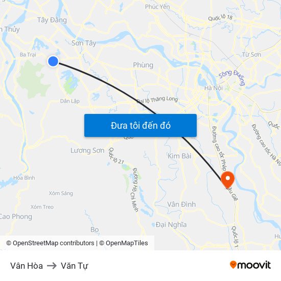 Vân Hòa to Văn Tự map