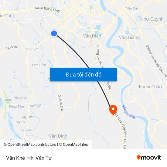 Văn Khê to Văn Tự map