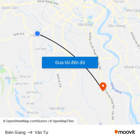 Biên Giang to Văn Tự map