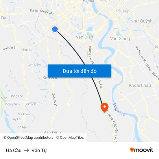 Hà Cầu to Văn Tự map