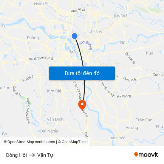 Đông Hội to Văn Tự map