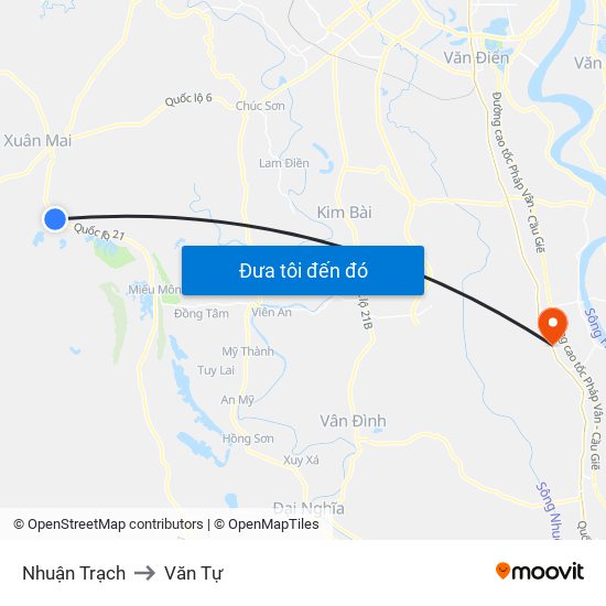 Nhuận Trạch to Văn Tự map