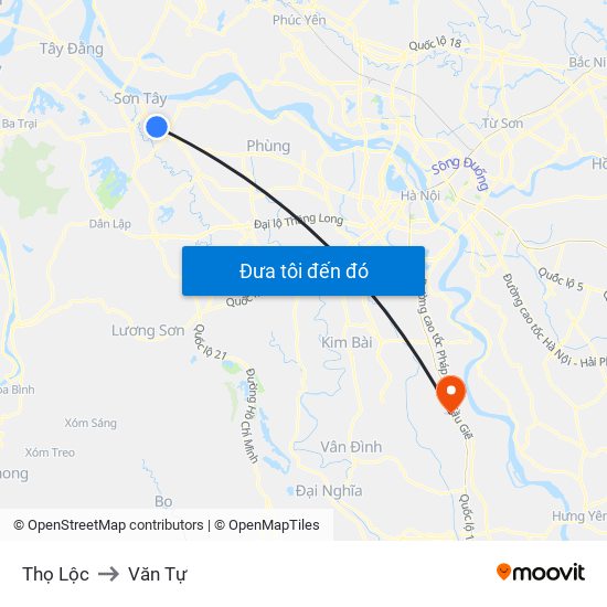 Thọ Lộc to Văn Tự map