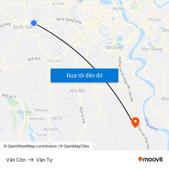 Vân Côn to Văn Tự map