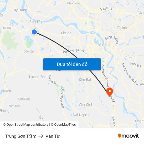 Trung Sơn Trầm to Văn Tự map