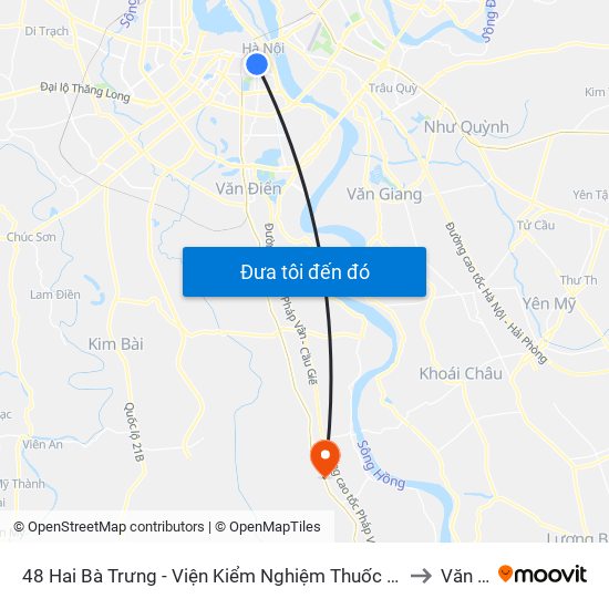 48 Hai Bà Trưng - Viện Kiểm Nghiệm Thuốc Trung Ương to Văn Tự map