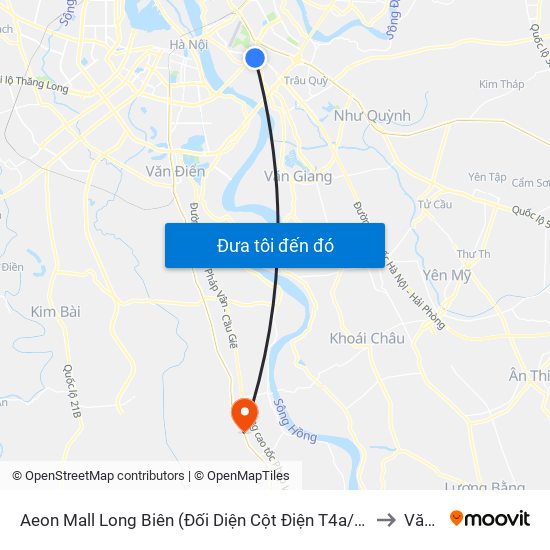 Aeon Mall Long Biên (Đối Diện Cột Điện T4a/2a-B Đường Cổ Linh) to Văn Tự map