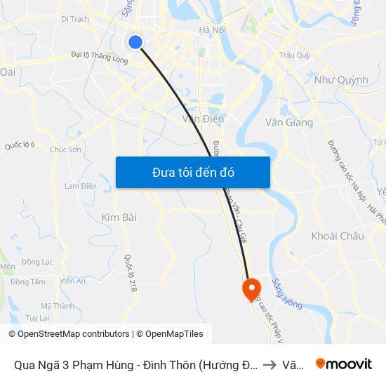 Qua Ngã 3 Phạm Hùng - Đình Thôn (Hướng Đi Phạm Văn Đồng) to Văn Tự map