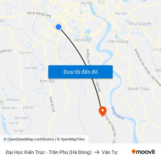 Đại Học Kiến Trúc - Trần Phú (Hà Đông) to Văn Tự map