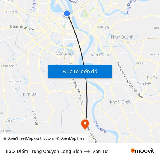 E3.2 Điểm Trung Chuyển Long Biên to Văn Tự map