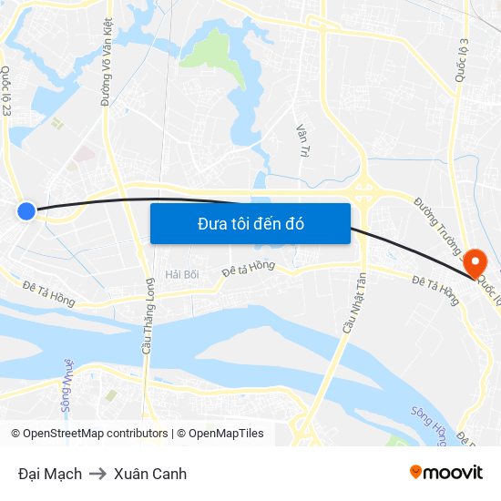Đại Mạch to Xuân Canh map