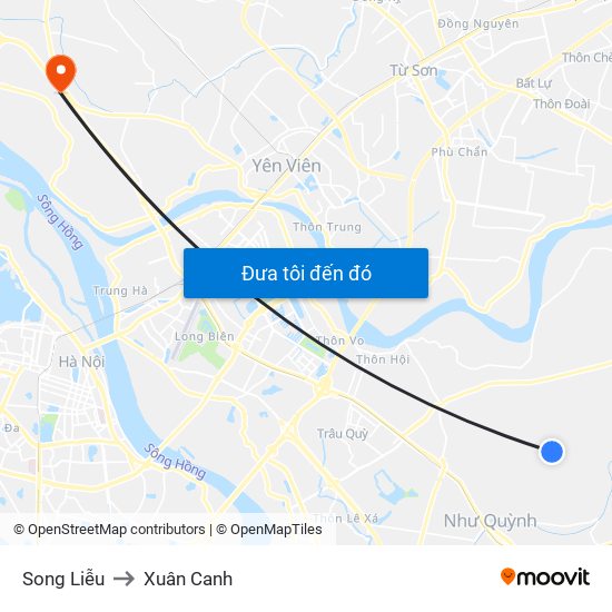 Song Liễu to Xuân Canh map