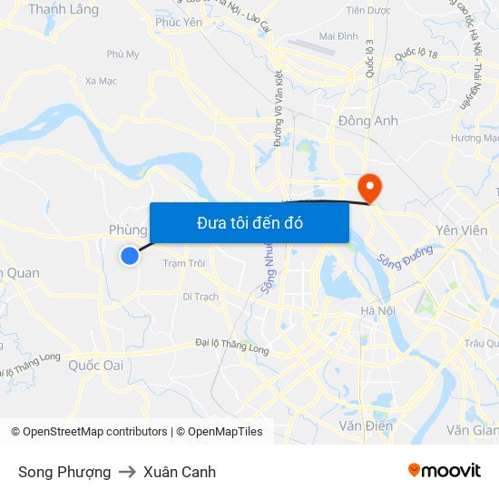 Song Phượng to Xuân Canh map