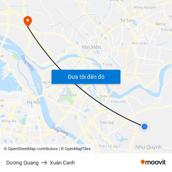 Dương Quang to Xuân Canh map