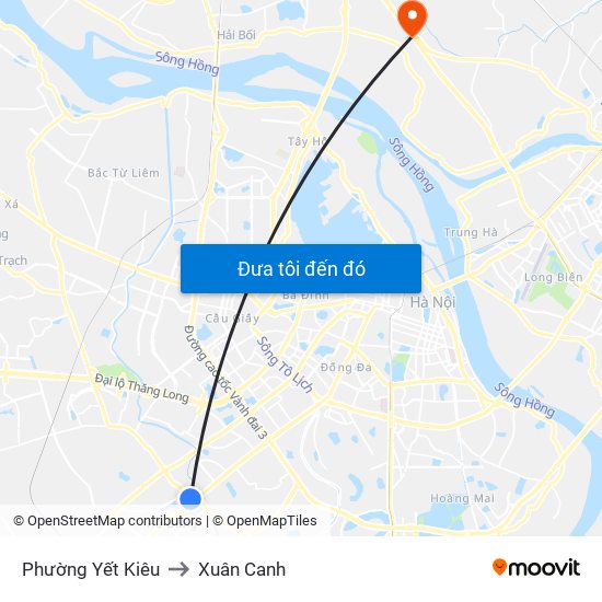 Phường Yết Kiêu to Xuân Canh map