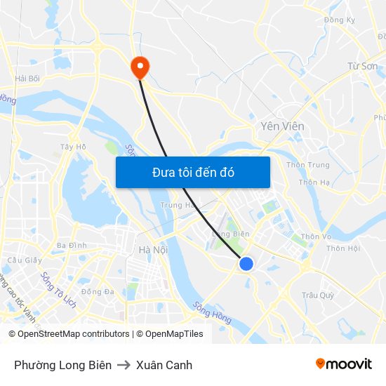 Phường Long Biên to Xuân Canh map