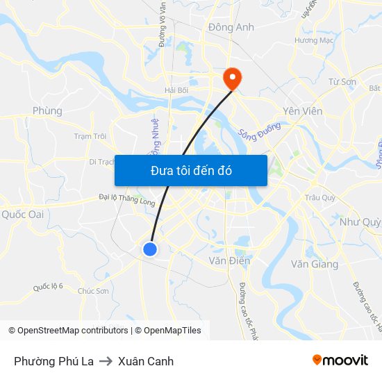 Phường Phú La to Xuân Canh map