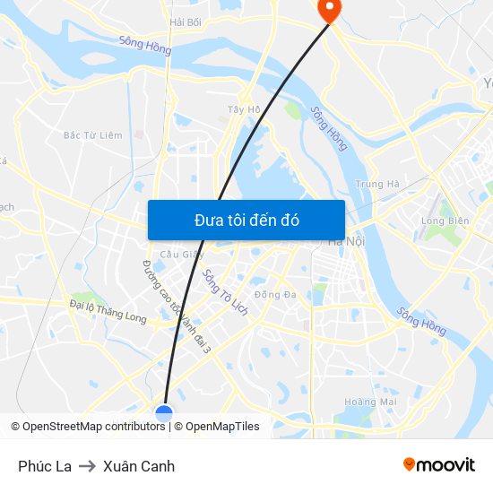 Phúc La to Xuân Canh map