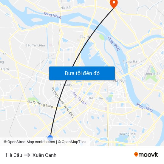 Hà Cầu to Xuân Canh map