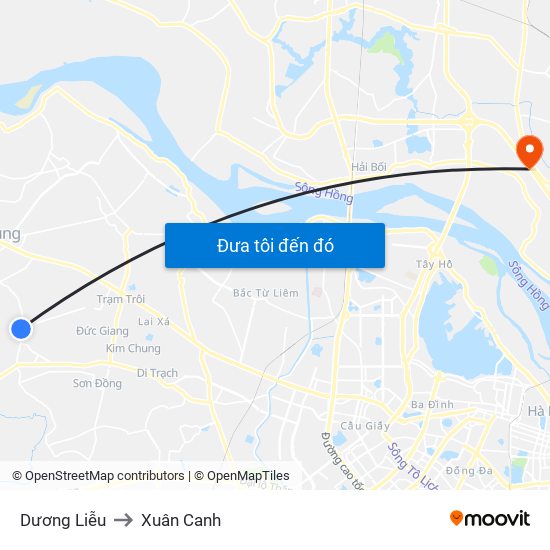 Dương Liễu to Xuân Canh map