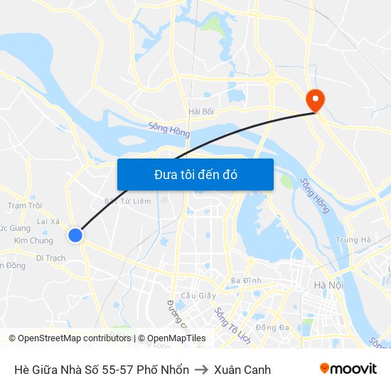 Hè Giữa Nhà Số 55-57 Phố Nhổn to Xuân Canh map