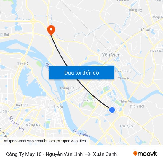 Công Ty May 10 - Nguyễn Văn Linh to Xuân Canh map