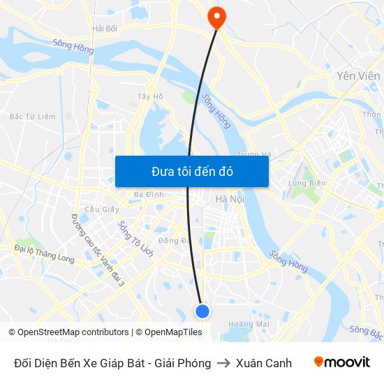 Đối Diện Bến Xe Giáp Bát - Giải Phóng to Xuân Canh map