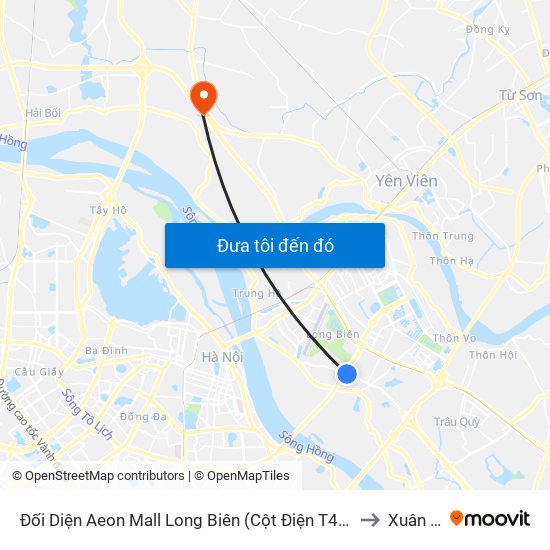 Đối Diện Aeon Mall Long Biên (Cột Điện T4a/2a-B Đường Cổ Linh) to Xuân Canh map