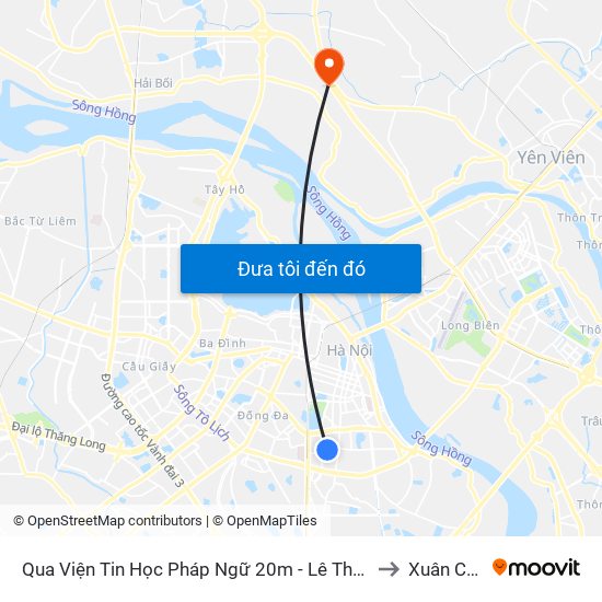 Qua Viện Tin Học Pháp Ngữ 20m - Lê Thanh Nghị to Xuân Canh map