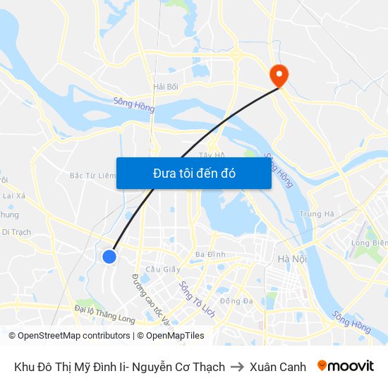 Khu Đô Thị Mỹ Đình Ii- Nguyễn Cơ Thạch to Xuân Canh map