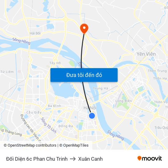 Đối Diện 6c Phan Chu Trinh to Xuân Canh map