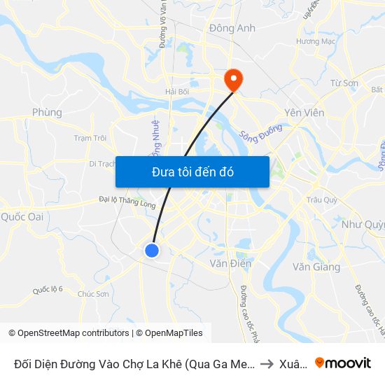 Đối Diện Đường Vào Chợ La Khê (Qua Ga Metro La Khê) - 405 Quang Trung (Hà Đông) to Xuân Canh map