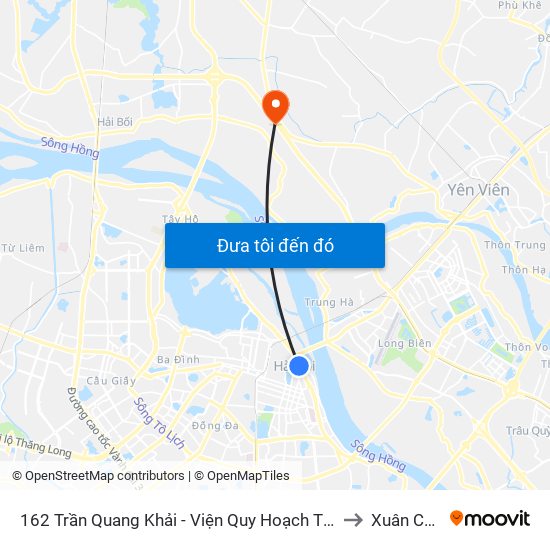 162 Trần Quang Khải - Viện Quy Hoạch Thủy Lợi to Xuân Canh map