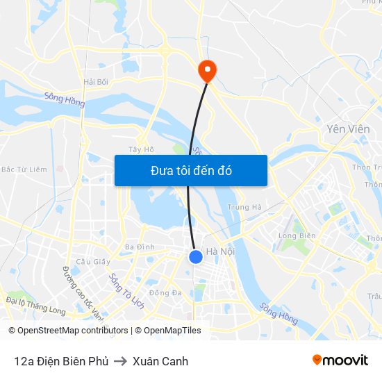 12a Điện Biên Phủ to Xuân Canh map