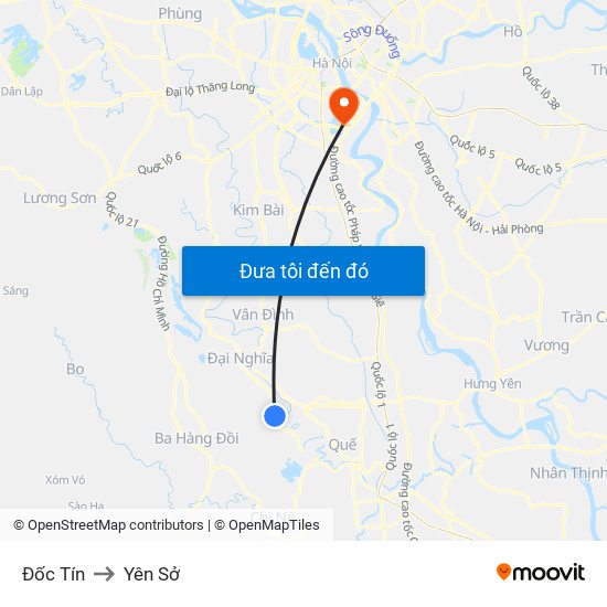 Đốc Tín to Yên Sở map