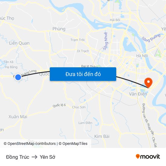 Đồng Trúc to Yên Sở map