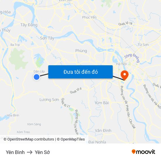 Yên Bình to Yên Sở map