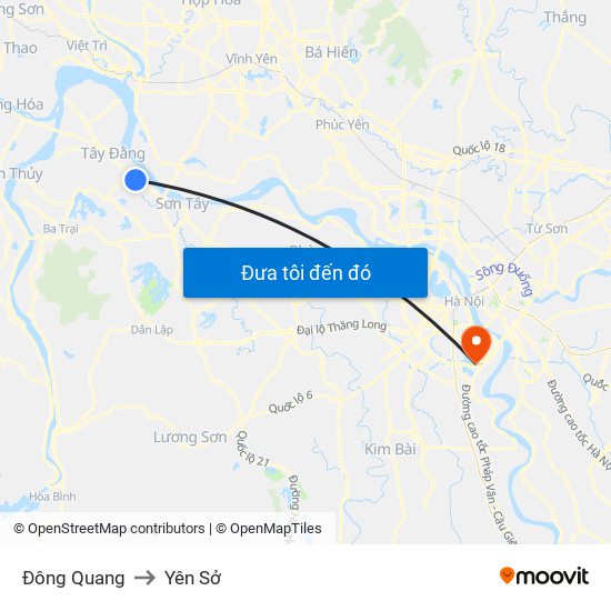 Đông Quang to Yên Sở map