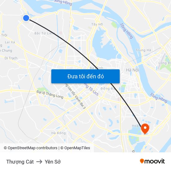 Thượng Cát to Yên Sở map