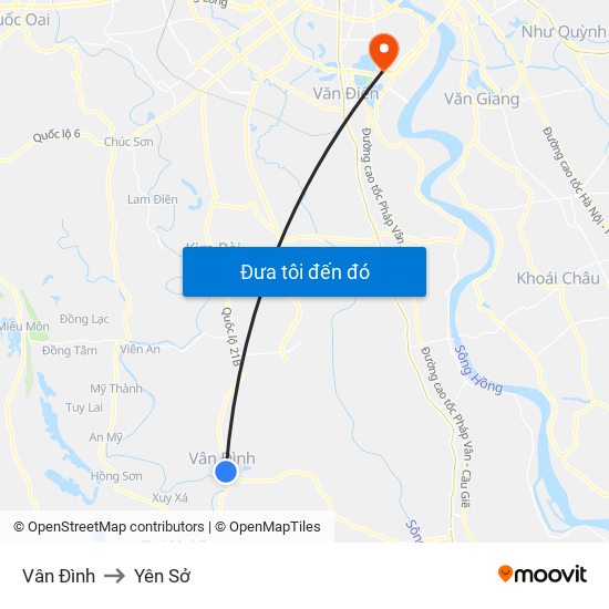 Vân Đình to Yên Sở map