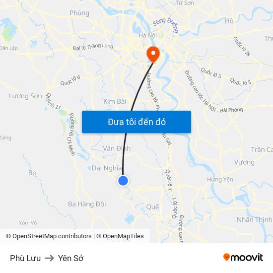 Phù Lưu to Yên Sở map