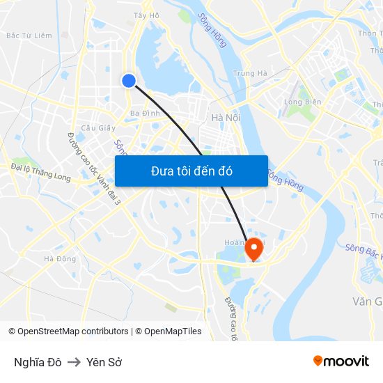 Nghĩa Đô to Yên Sở map